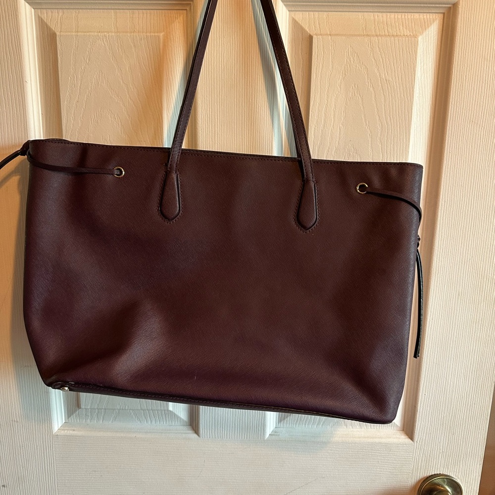 Kate Spade Purple Leather Tote Bag Elegant Design - Picture 6 of 11